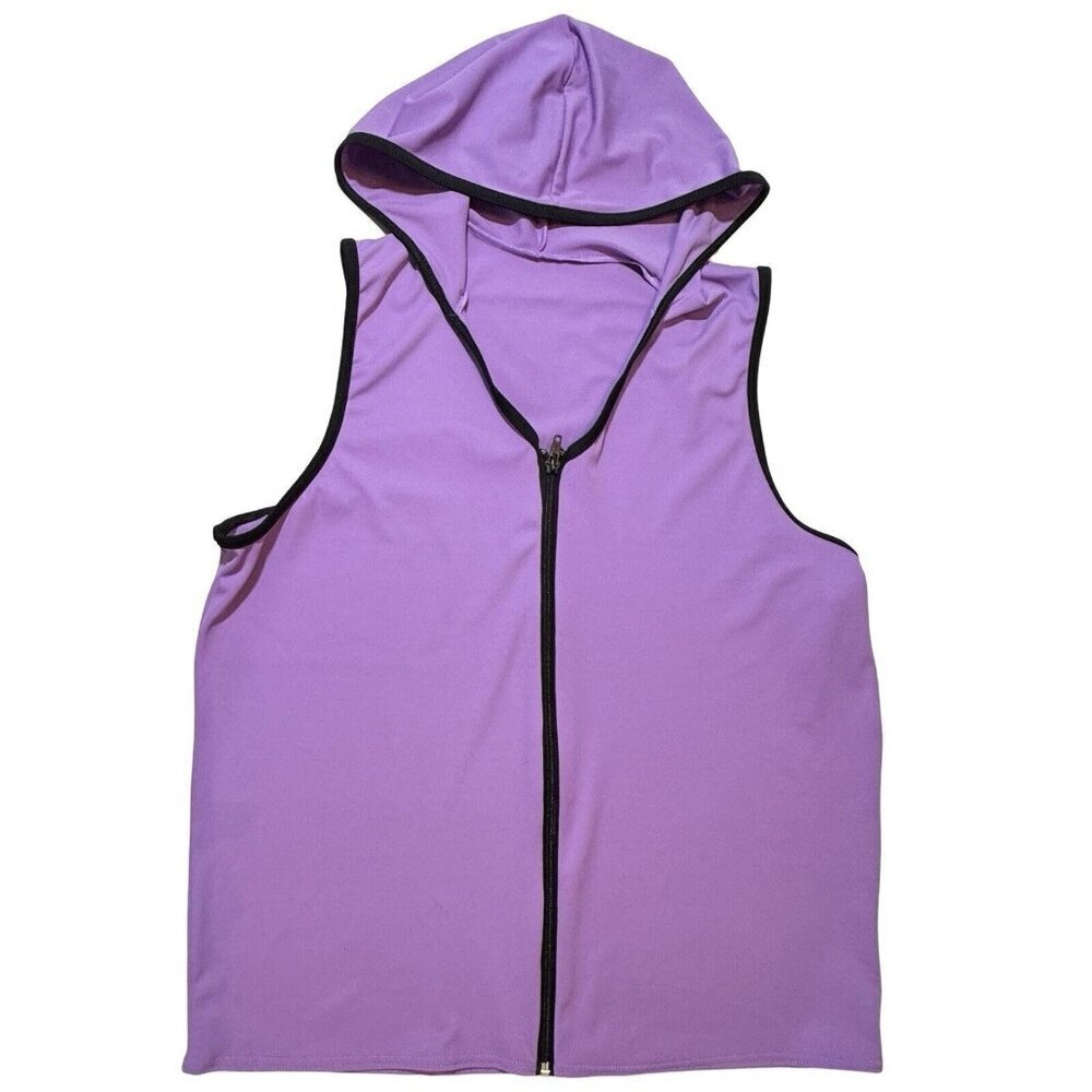 WEISSMAN Unisex Lavender Hooded Dance Vest Size XXLC Zipper Hip Hop Costume NEW